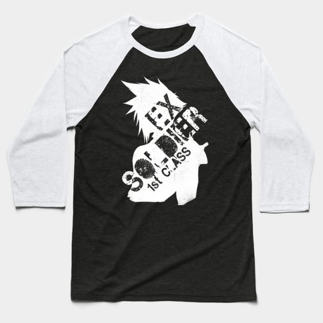 Cloud Strife ex-SOLDIER white Baseball T-Shirt by DRKNT